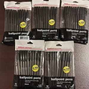❄️5/$25❄️ Office Depot Black Ballpoint Pens 5 Packs